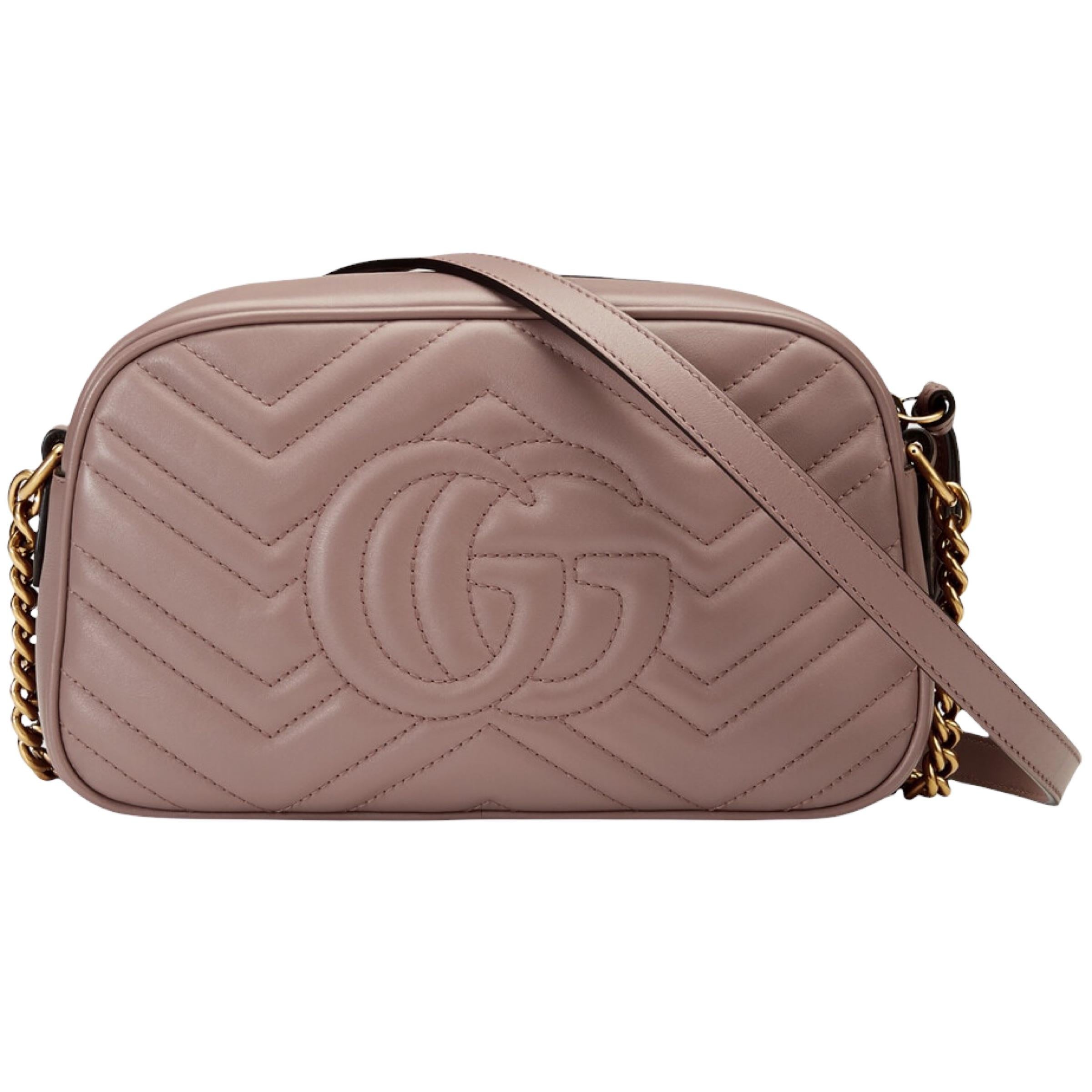 NEW Gucci Dusty Pink Marmont Small Matelasse Crossbody Shoulder Bag For Sale 1