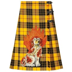 NEW Gucci Embroidered Tartan Wool Skirt IT40 US 4-6