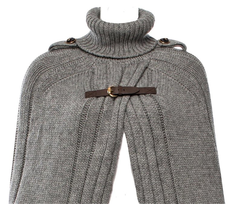 New Gucci F/W 2008 Grey 100% Camel Wool Cape Jacket Coat Sz M For Sale at 1stdibs