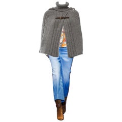 New Gucci F/W 2008 Grey 100% Camel Wool Cape Jacket Coat Sz M