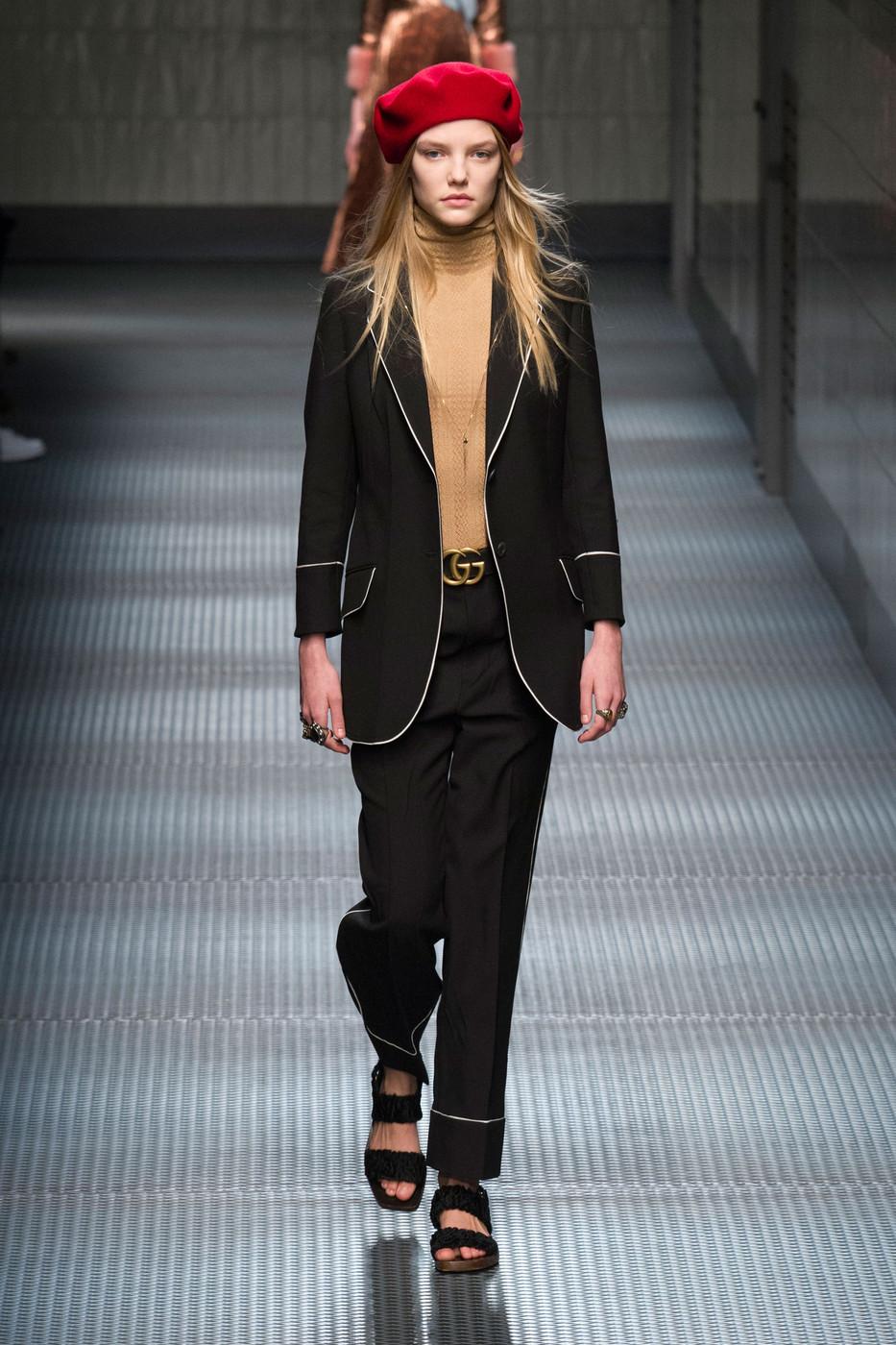 Women's New Gucci F/W 2015 Runway Ad Blazer Coat Jacket Sz 48 For Sale