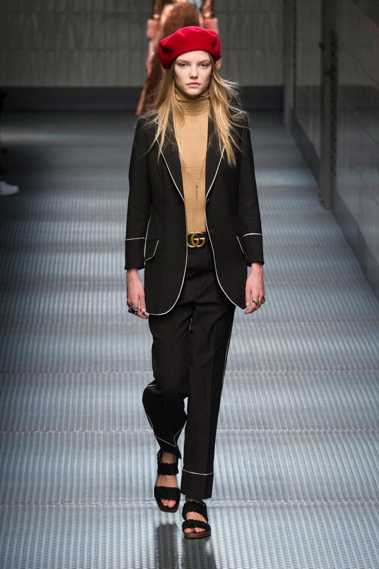 Women's New Gucci F/W 2015 Runway Ad Blazer Gaga Coat Jacket Sz 48 U.S. 8/10 For Sale