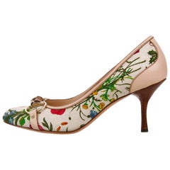 New Gucci Flora Bamboo Runway Pumps Heels Sz 10