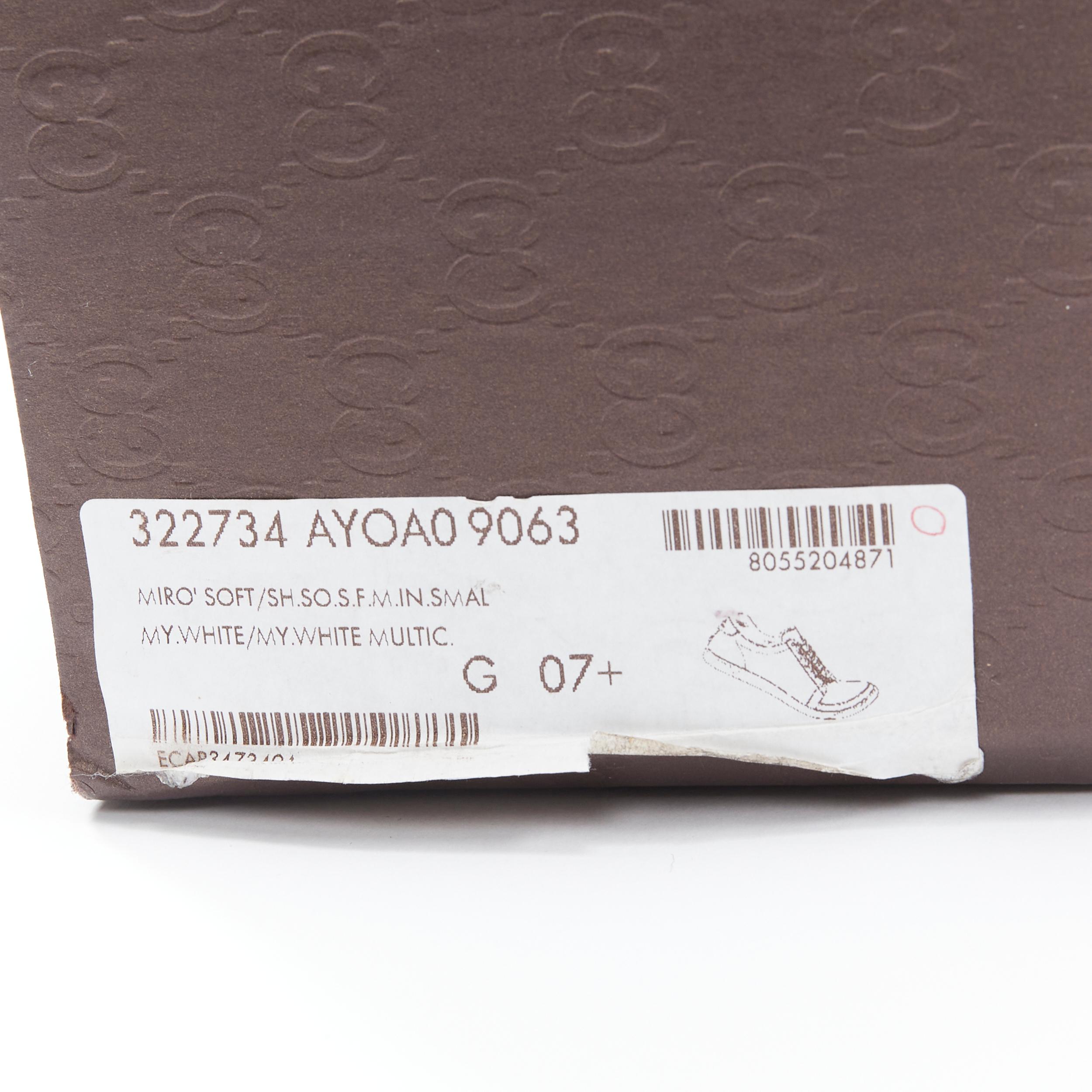 new GUCCI Flora floral print grey beige leather low top sneaker UK7.5 EU41.5 4