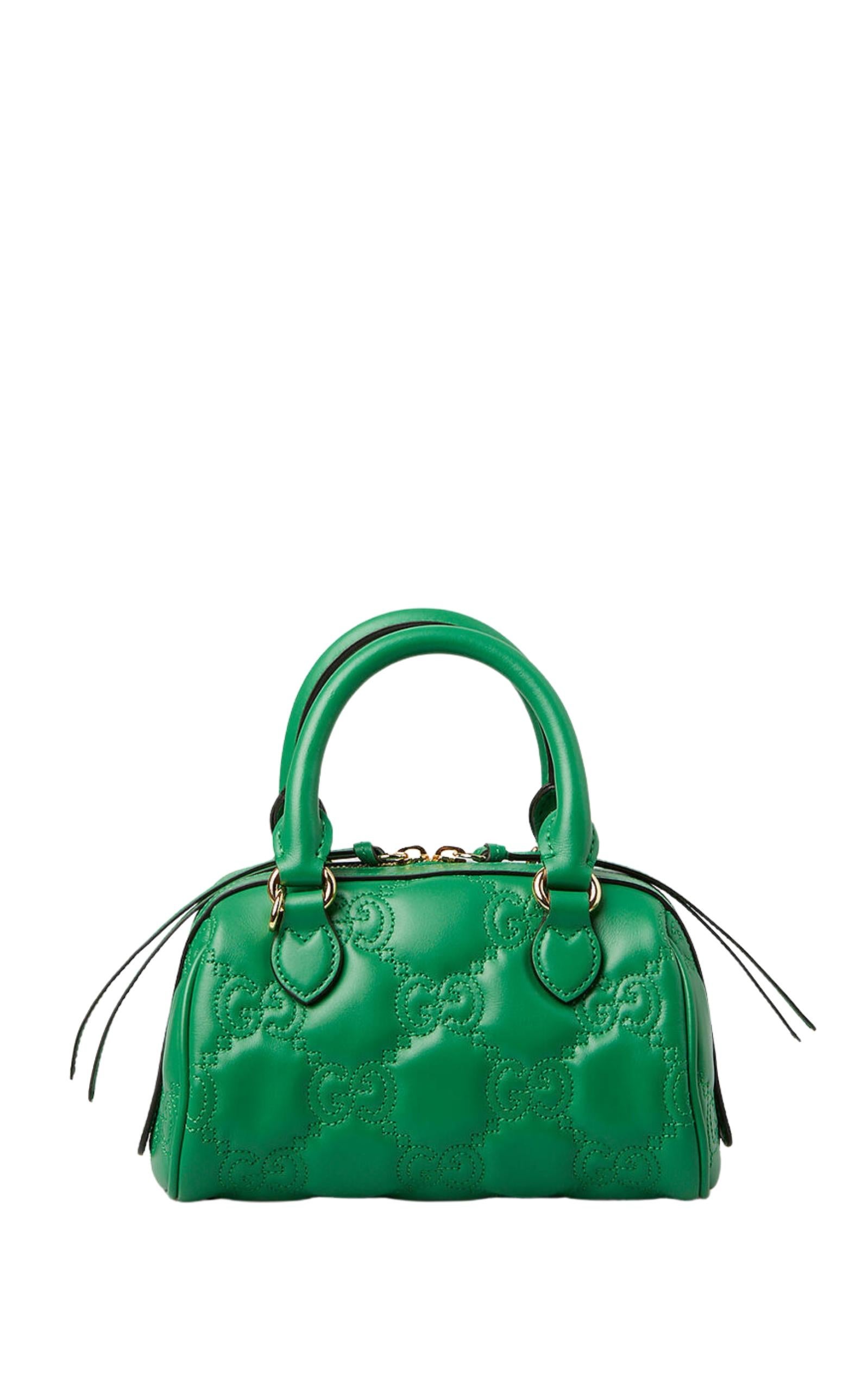 Verde New Gucci GG Matelassé Zipped Mini Crossbody Borsa in vendita