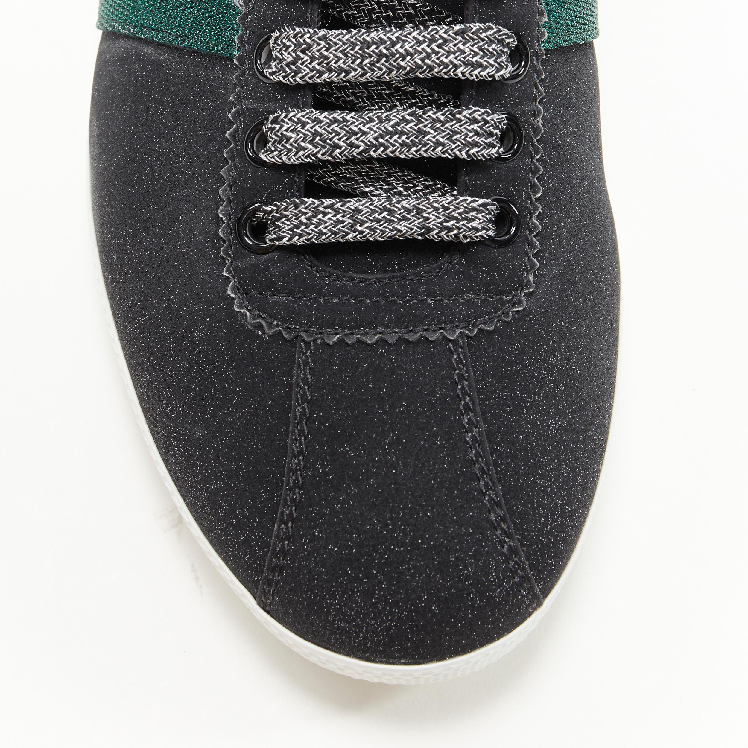 Black new GUCCI Glitter Web black signature web stud heel low top sneaker UK7.5 EU41.5