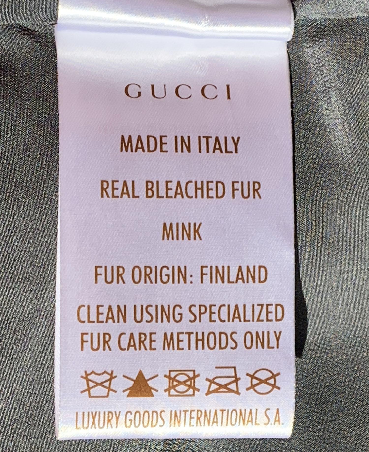 Neu Gucci Grau-Blaue Nerz-Umhangjacke Italienisch 38 im Angebot 7