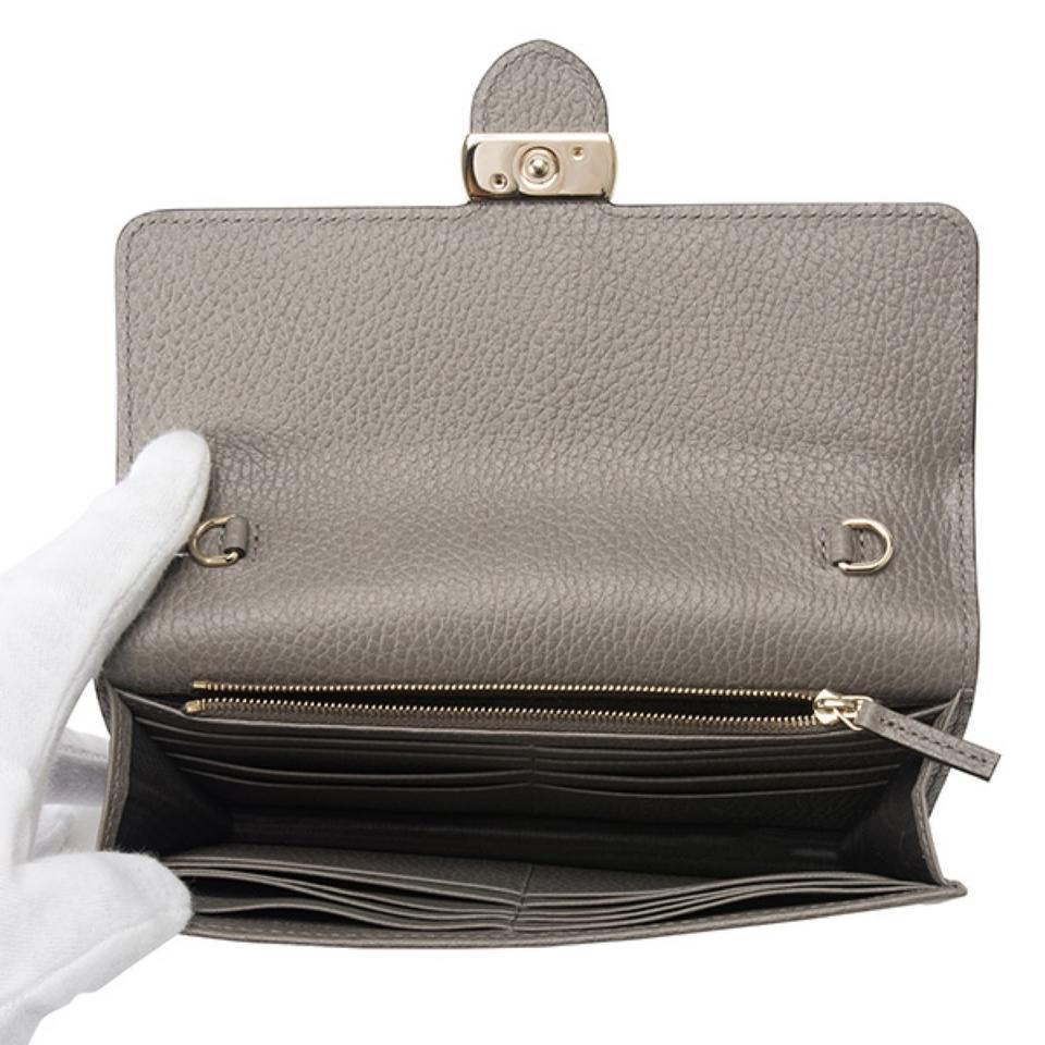 NEW Gucci Gray Interlocking G Clutch Wallet On Chain Crossbody Shoulder Bag For Sale 3