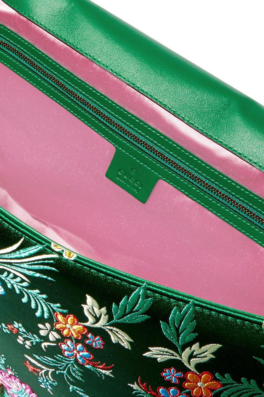 GUCCI - Sac à bandoulière surdimensionné en jacquard à fleurs vert Marmont GG, état neuf Neuf à Brossard, QC