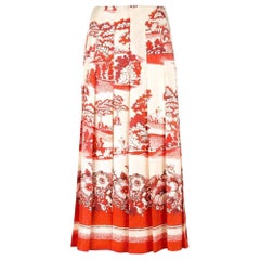 New GUCCI Gucci Porcelain Garden Print Midi Skirt IT40 US 2-4