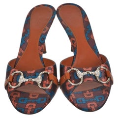 New Gucci Horsebit Lizard Swarovski Crystal Mules Heels Sz 7