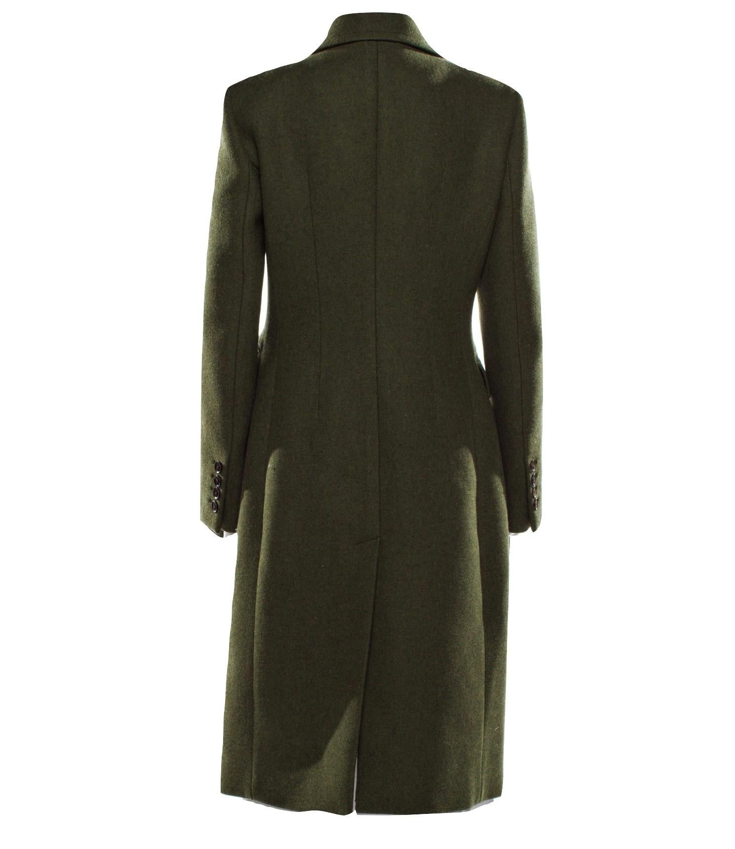 Black New Gucci $3215 Kate Upton Olive Green Wool Coat Jacket Fall 2013 With Tags