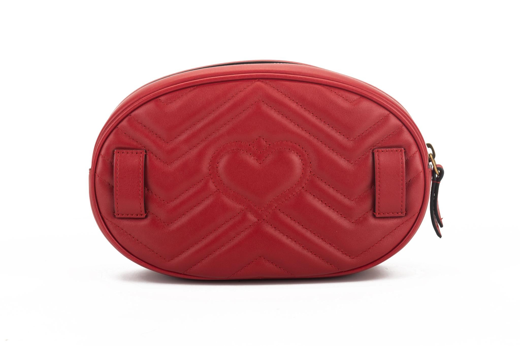 Brown New Gucci Large Red Fanny Pack With Logo For Sale