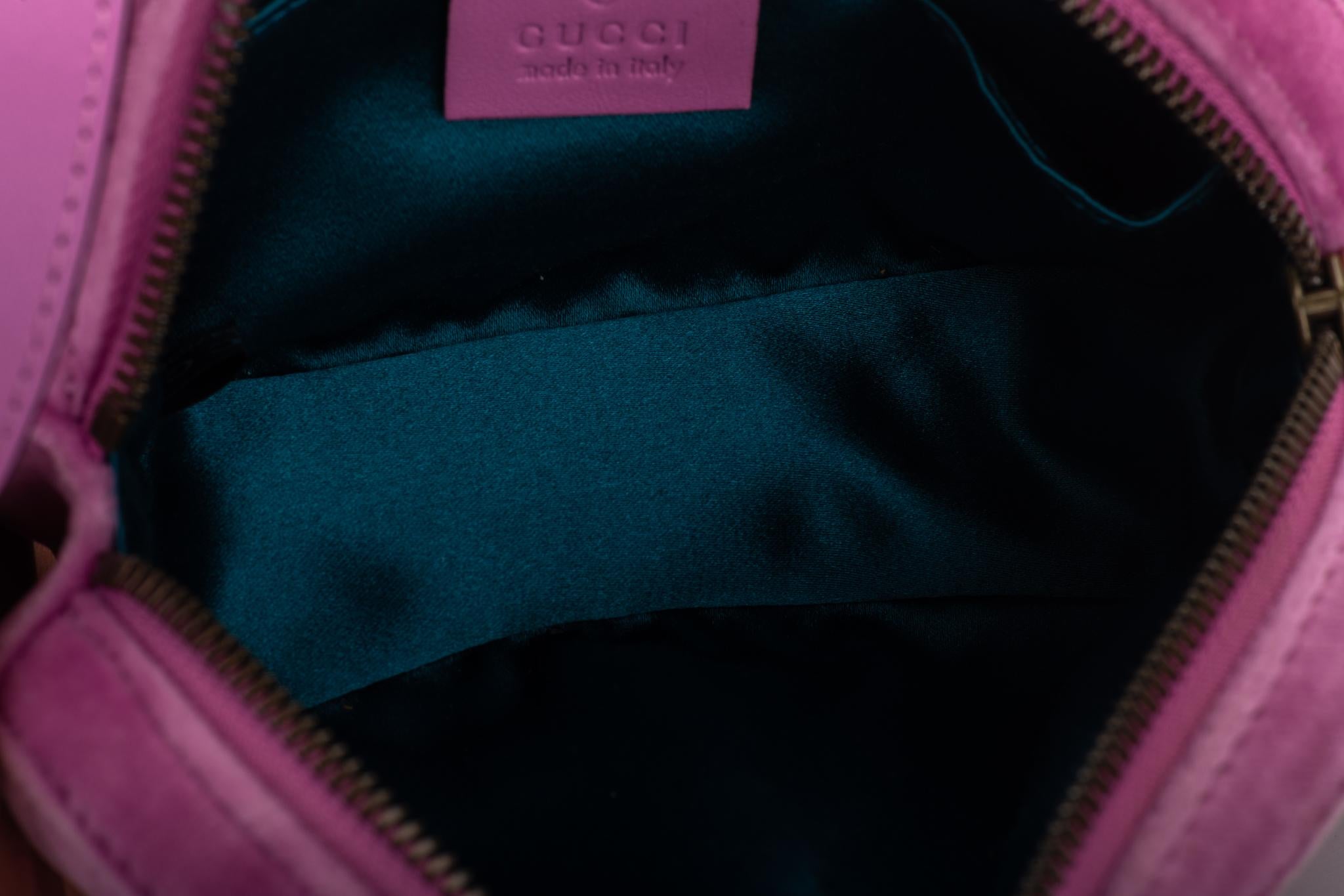 NEW Gucci Limited Edition Pink Velvet Belt Bag with Box 5