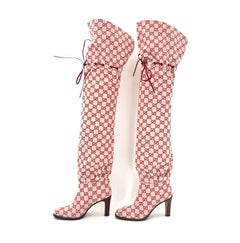 NEW Gucci Lisa GG Monogram Slouch Thigh High Boots 39