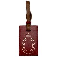NEW Gucci Lucky Horse Shoe Print Bag Charm Address Tag - Full Set