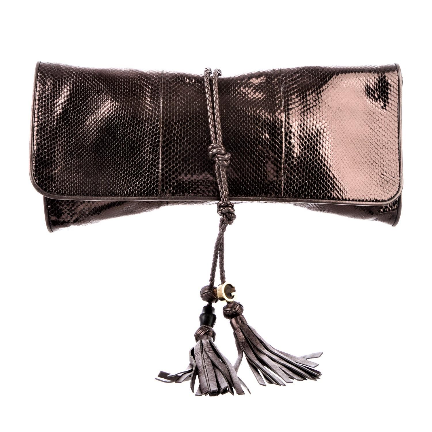 Nuova pochette Gucci Malika Large Python in bronzo e peltro Primavera 2011 In condizioni Nuovo in vendita a Leesburg, VA