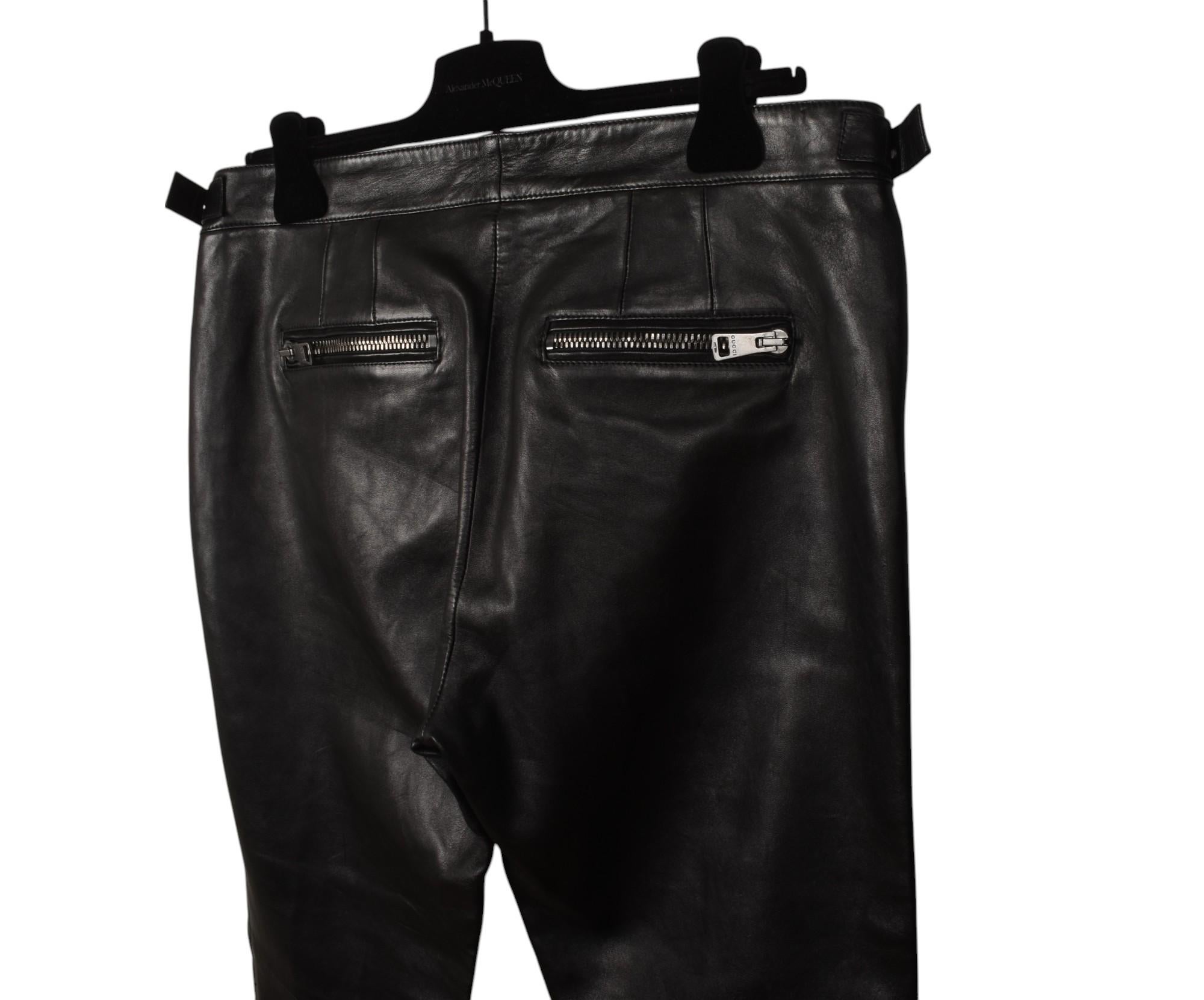 Neu Gucci Herren Hose Leder Biker Größe IT48/M/L, S1486 im Angebot 1