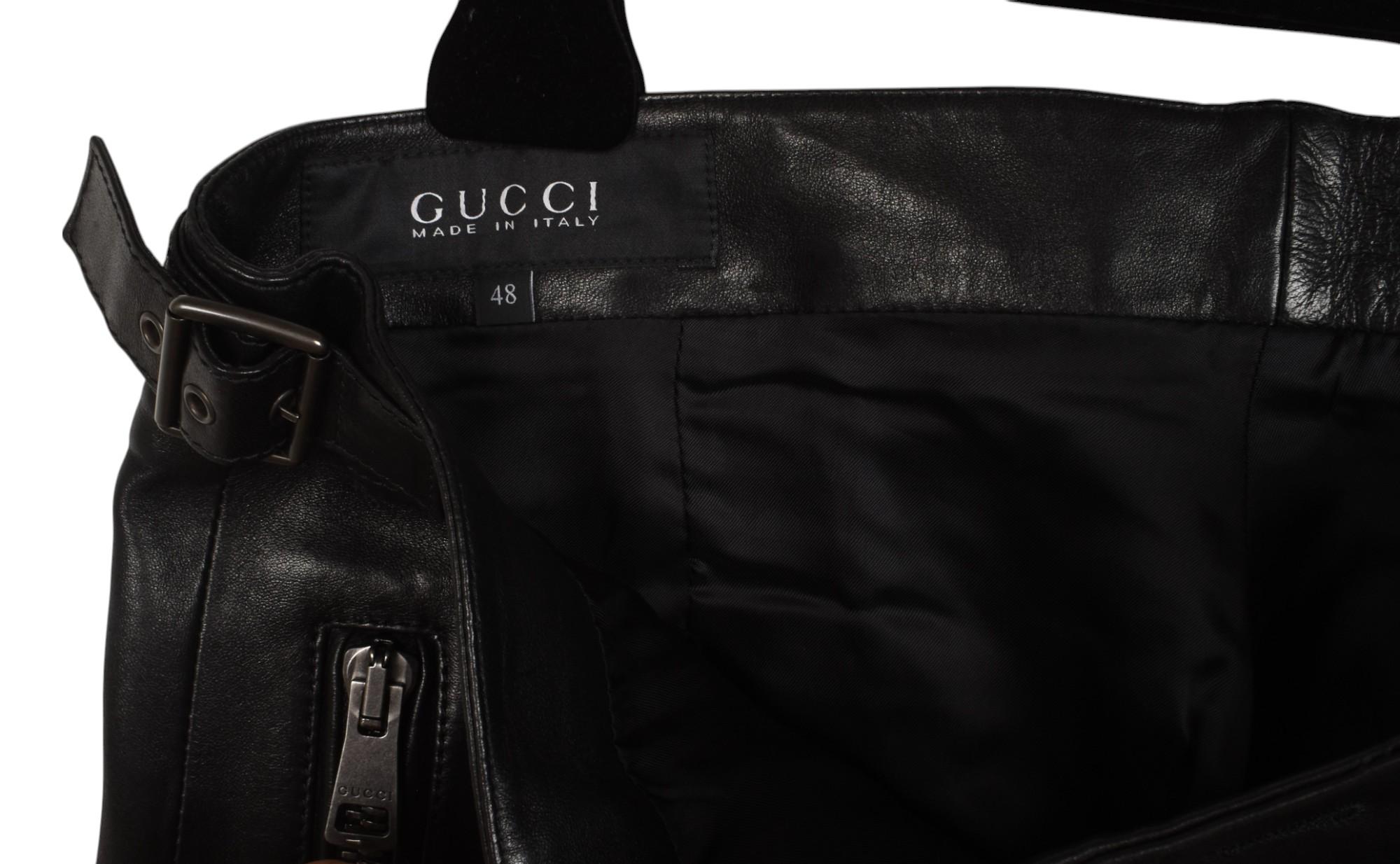 Neu Gucci Herren Hose Leder Biker Größe IT48/M/L, S1486 im Angebot 2