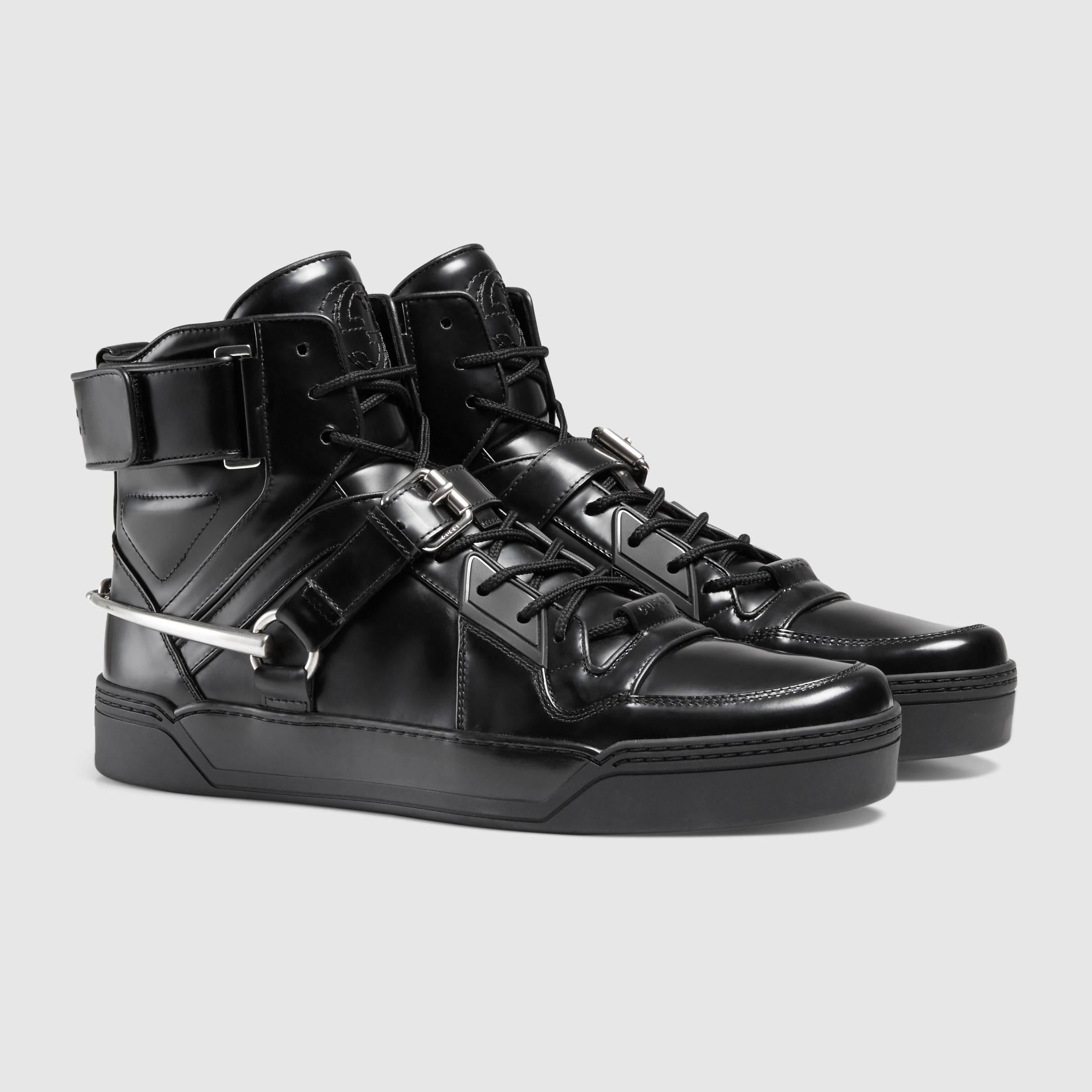 New Gucci Men's Black *Basket Darko* High-Top Sneaker Gucci sizes 8.5  9  9.5 1