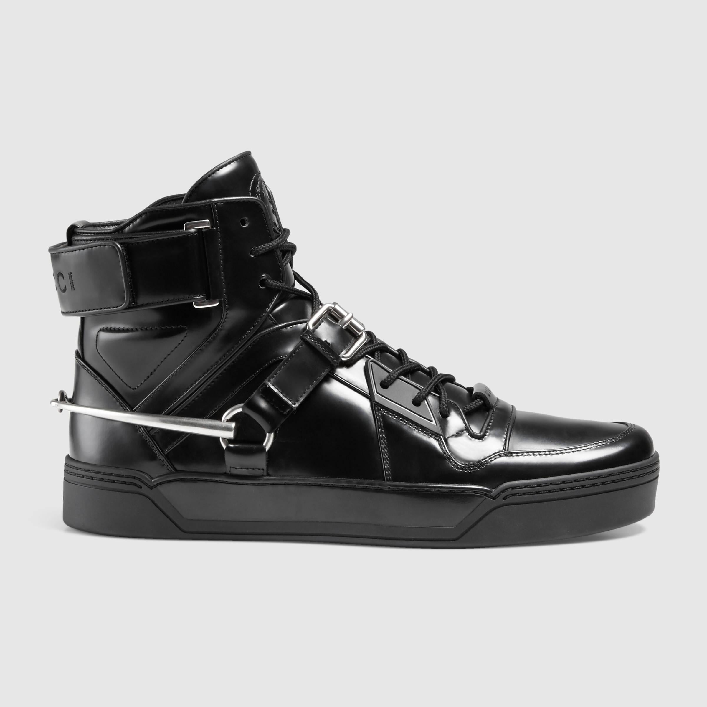 New Gucci Men's Black *Basket Darko* High-Top Sneaker Gucci sizes 8.5  9  9.5 2