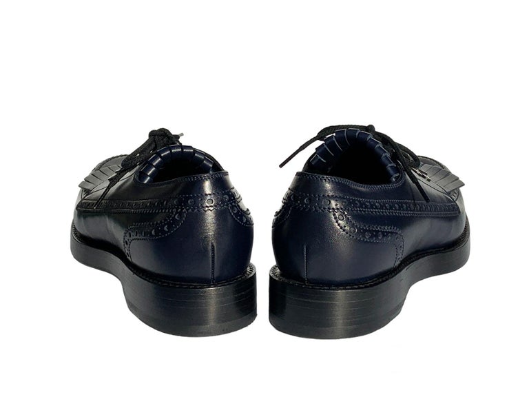 Gucci leather Oxford Brogue Shoes size US 9 color blue made in Italy New Gucci Men main image 2