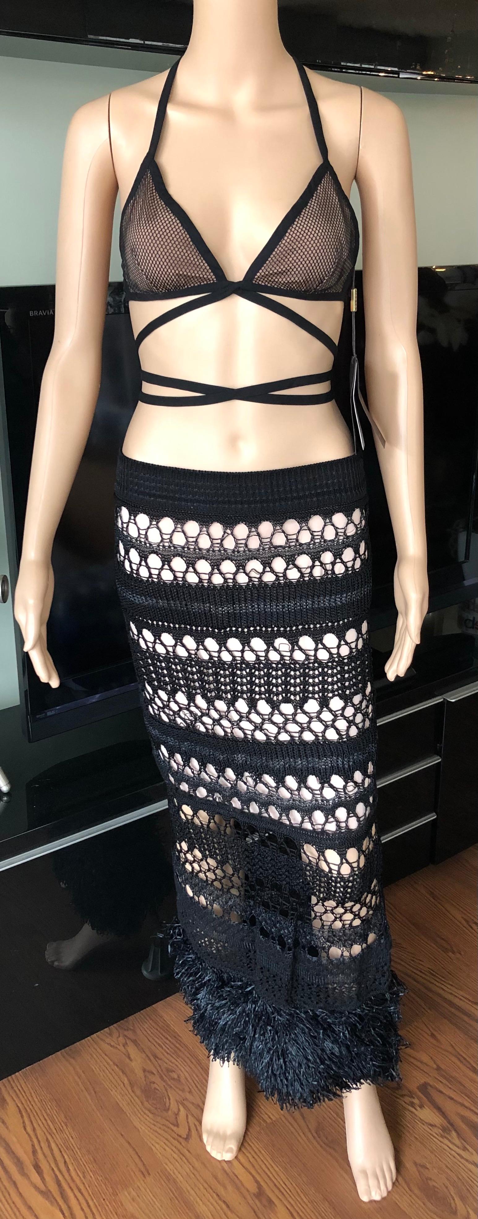 New Gucci Mesh Wrap Bra Crop Top en vente 2