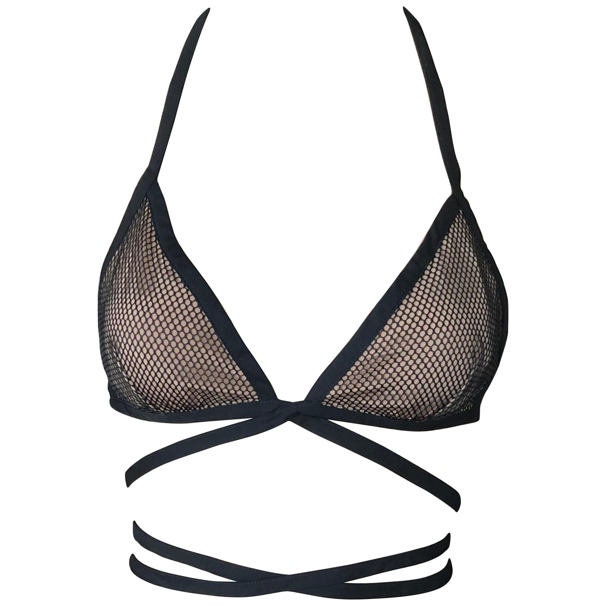 New Gucci Mesh Wrap Bra Crop Top  For Sale