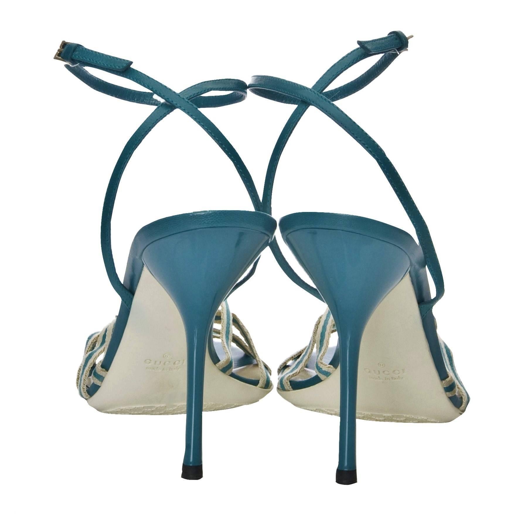 Gris Gucci - Chaussures à talons Mirabelle couleur sarcelle, état neuf