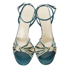 New Gucci Mirabelle Teal Heels Sz 8