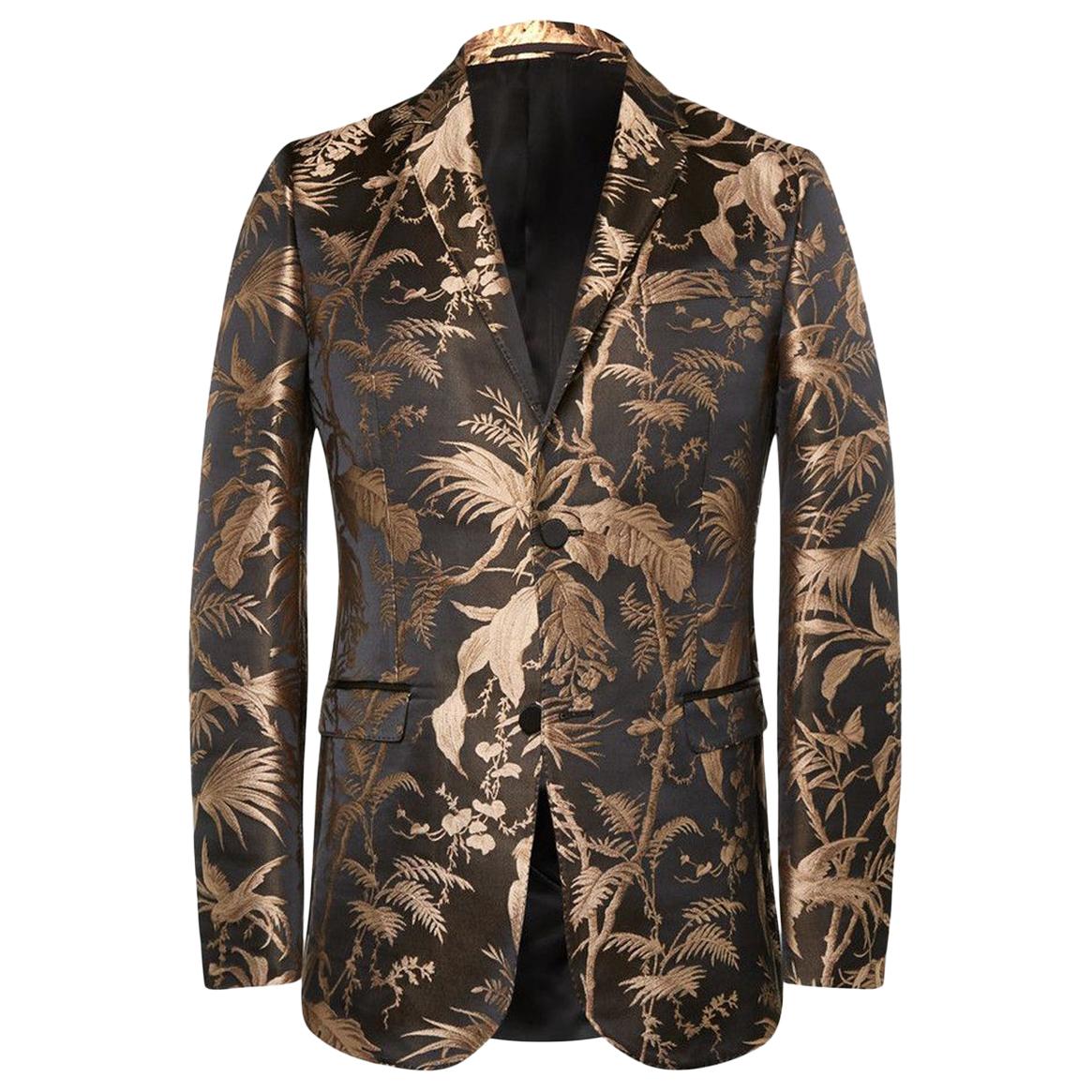 New Gucci Monaco Tropical Jacquard Tuxedo Jacket Italian 48 R  For Sale