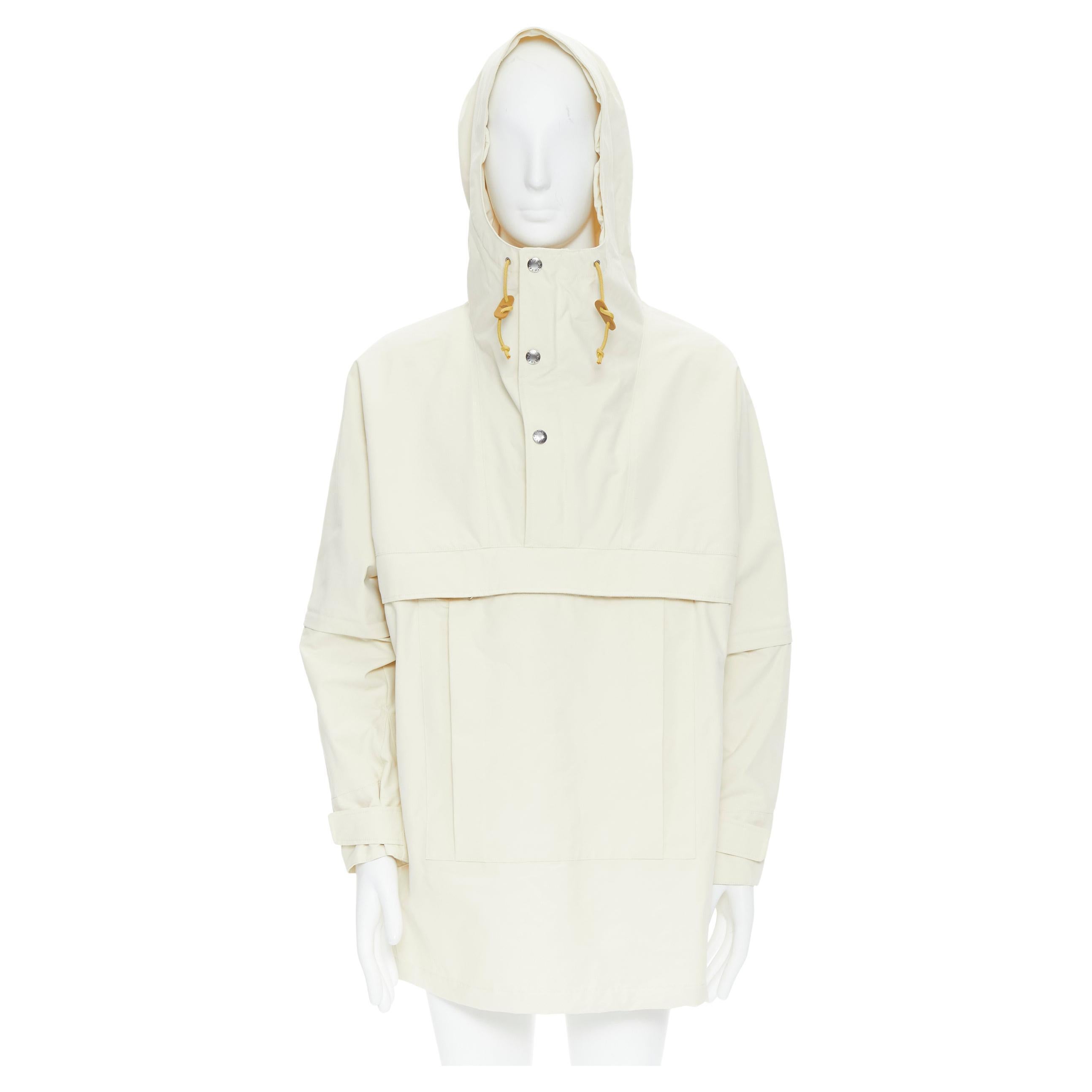 new GUCCI NORTH FACE light beige nylon windbreaker anorak pullover jacket S For Sale