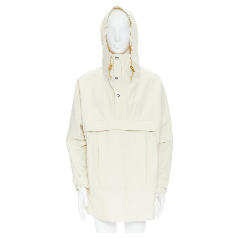 new GUCCI NORTH FACE light beige nylon windbreaker anorak pullover jacket S  For Sale at 1stDibs