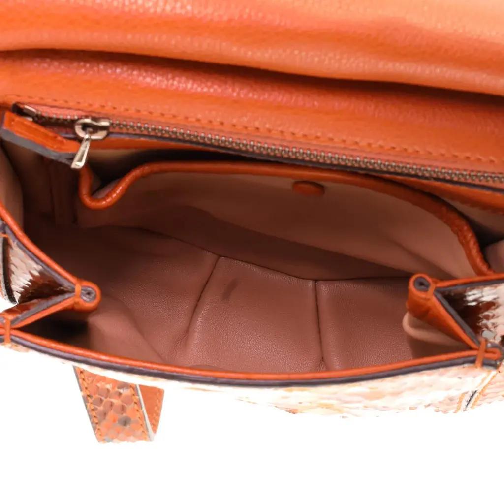 Neu Gucci Nouveau Python Fransen Bambus Laufsteg Tasche in Burnt Orange $3100 im Angebot 10