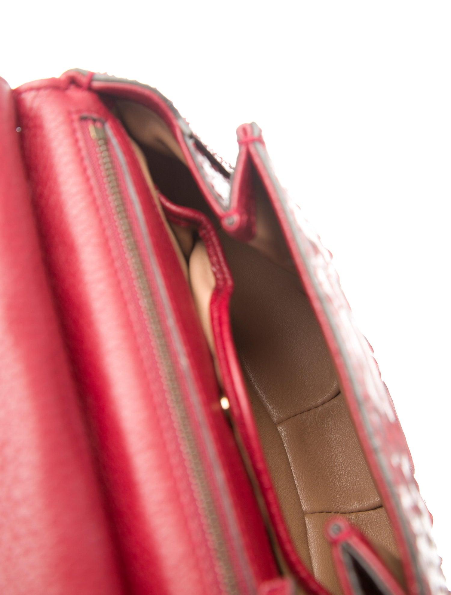 Nuova borsa Gucci Nouveau Python Fringe Bamboo in rosso $3100 Primavera 2014 in vendita 12