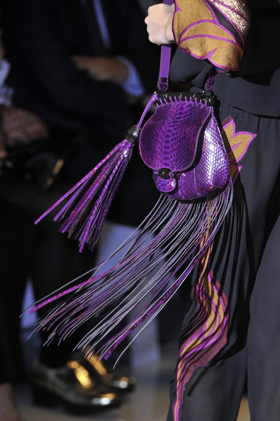 Nuova borsa Gucci Nouveau Python Fringe Bamboo in rosso $3100 Primavera 2014 in vendita 2