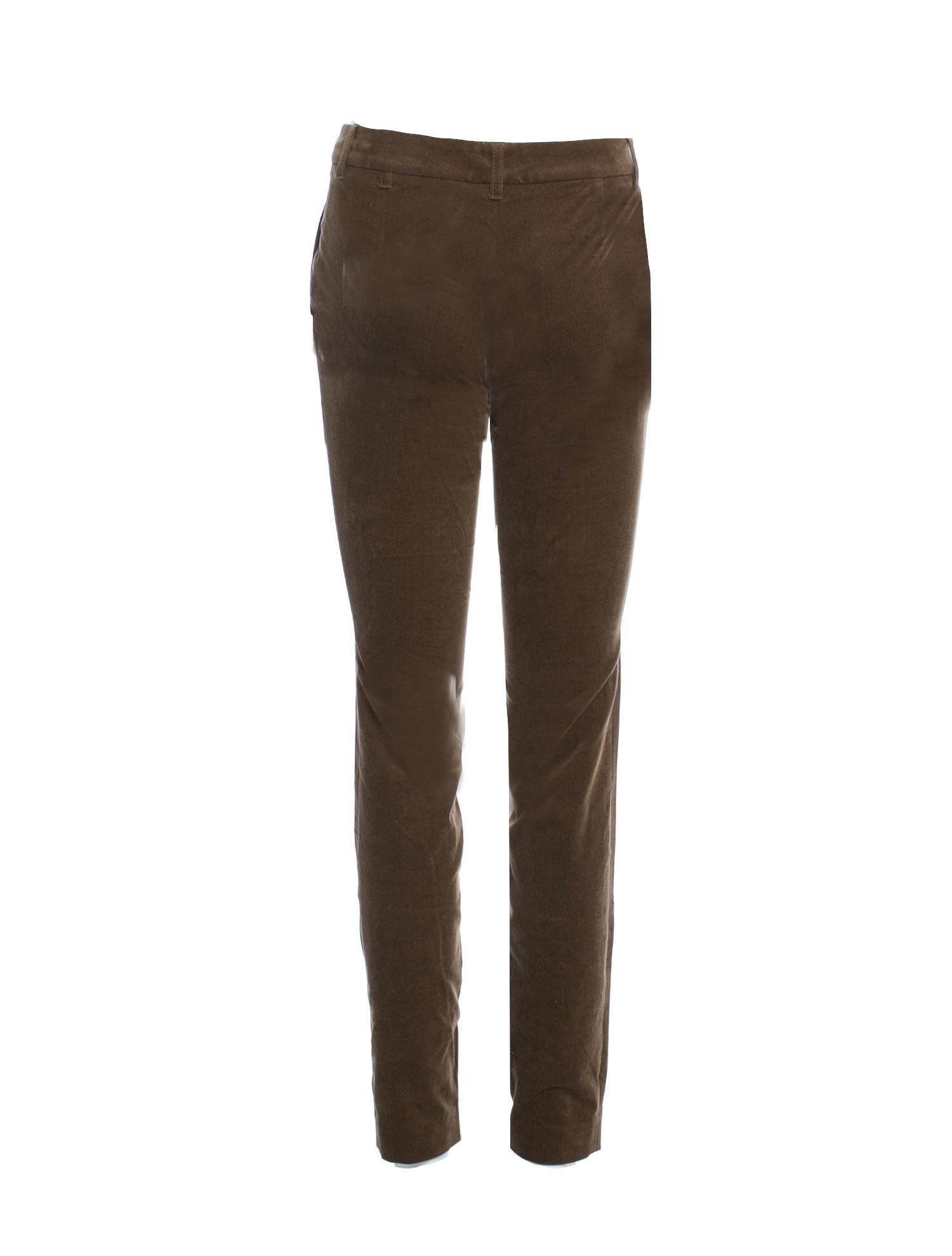 Women's New Gucci Olive Brown Velvet Runway Pants Pre-Fall 2011 Sz 38 $1499