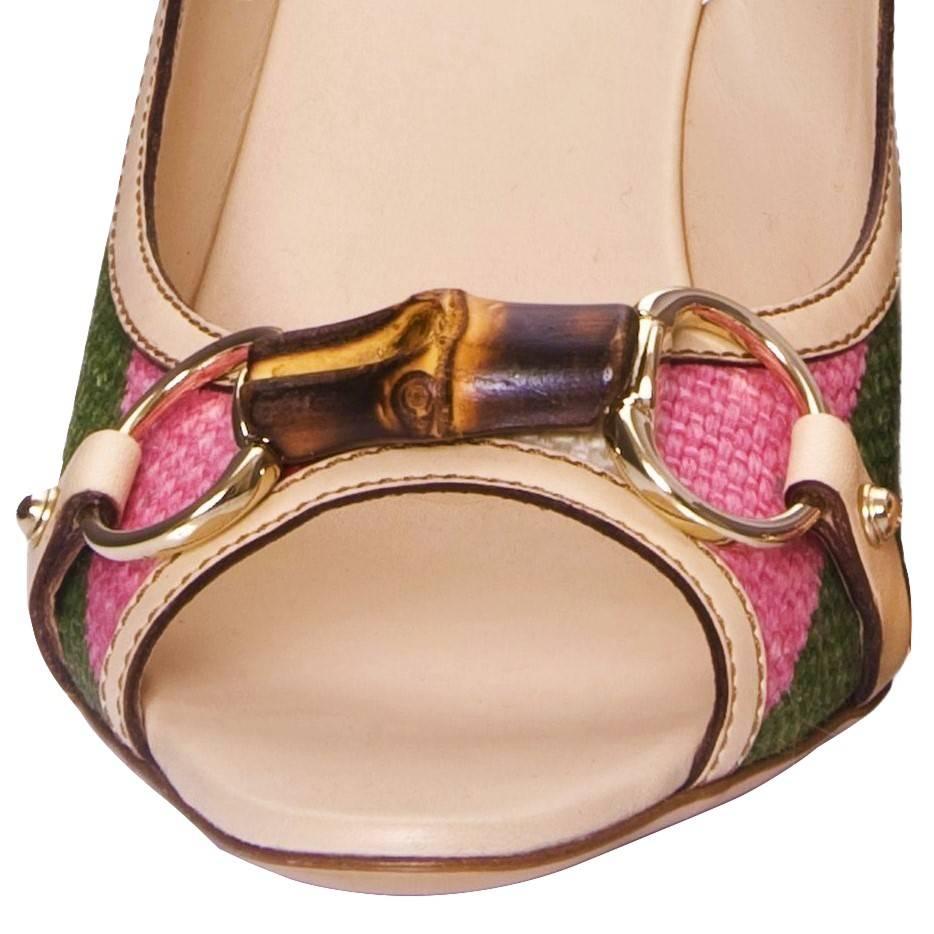 gucci horsebit slingback pink