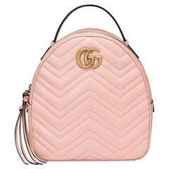 New GUCCI Pink GG Marmont Leather Backpack