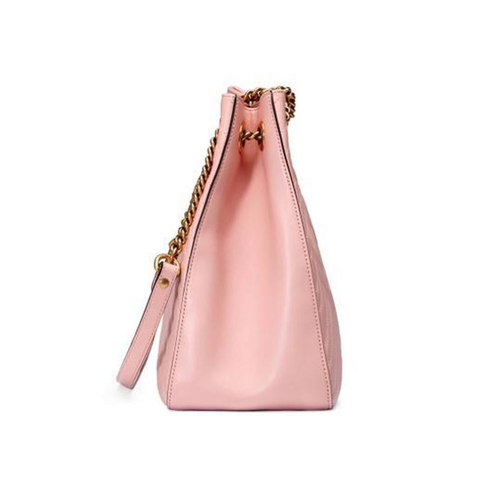 Beige New GUCCI Pink GG Marmont Matelasse Leather Shoulder Bag For Sale
