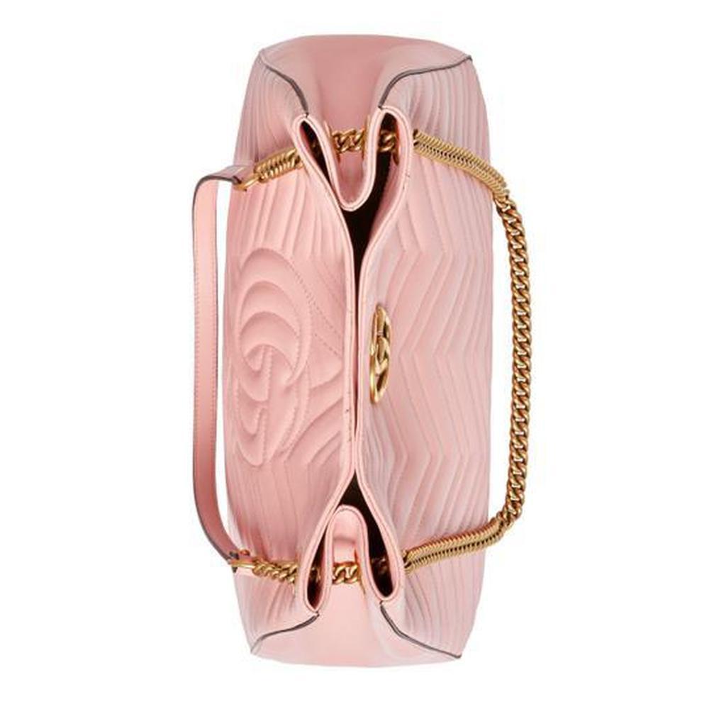Women's New GUCCI Pink GG Marmont Matelasse Leather Shoulder Bag For Sale