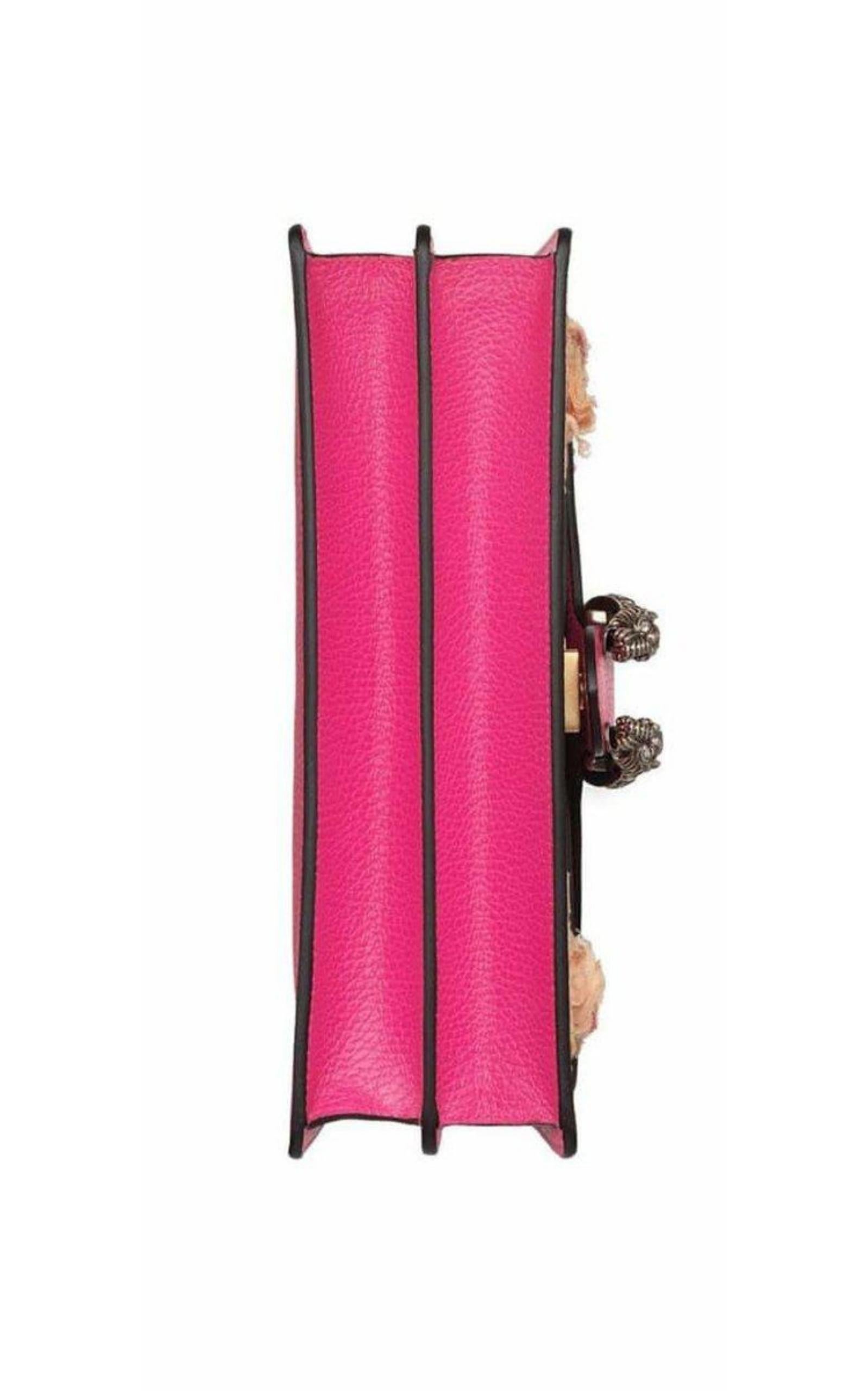 Rose New Gucci Pink Leather Pearl Embellished Dionysus Shoulder Bag Collectible en vente