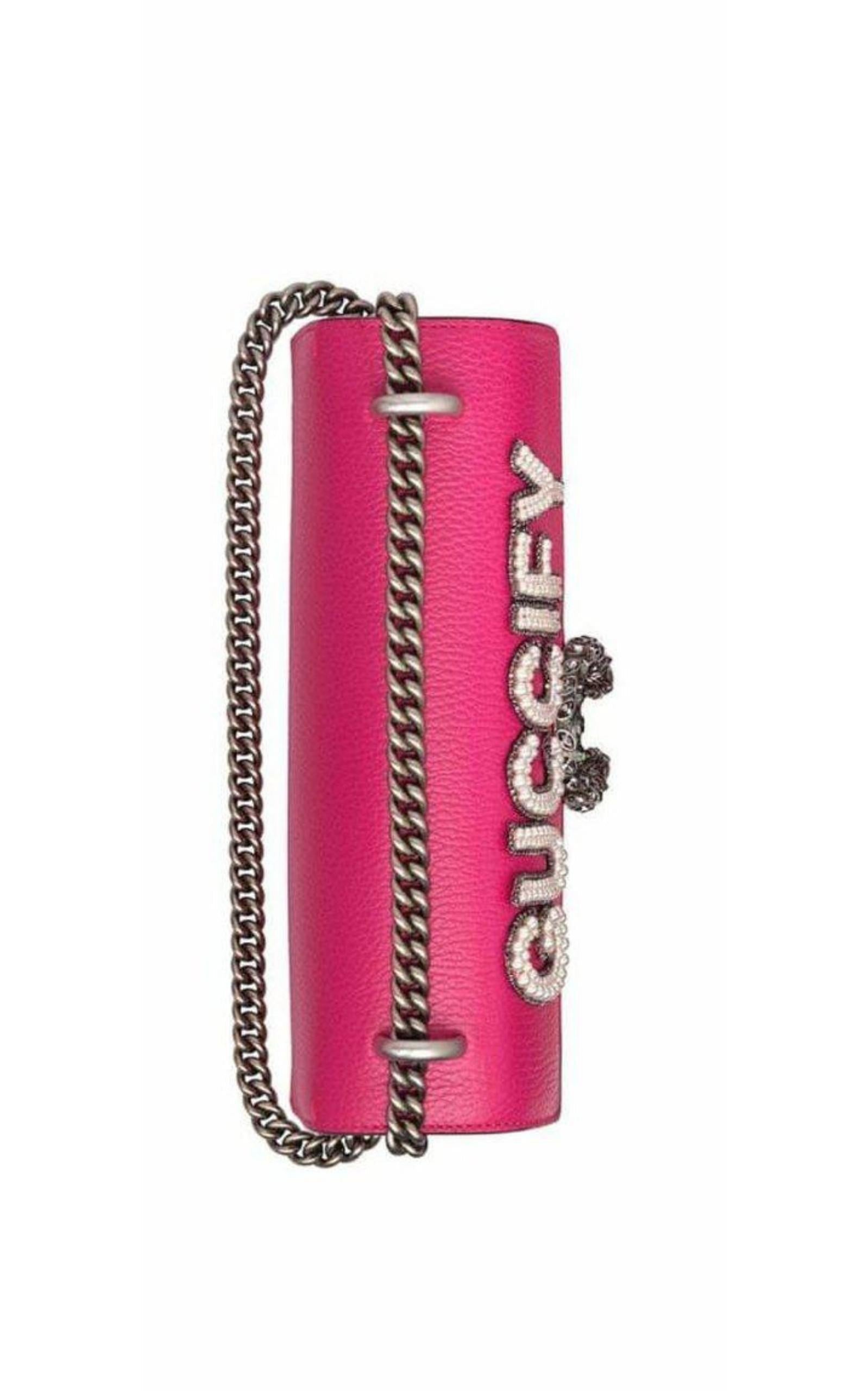 New Gucci Pink Leather Pearl Embellished Dionysus Shoulder Bag Collectible Neuf - En vente à Brossard, QC