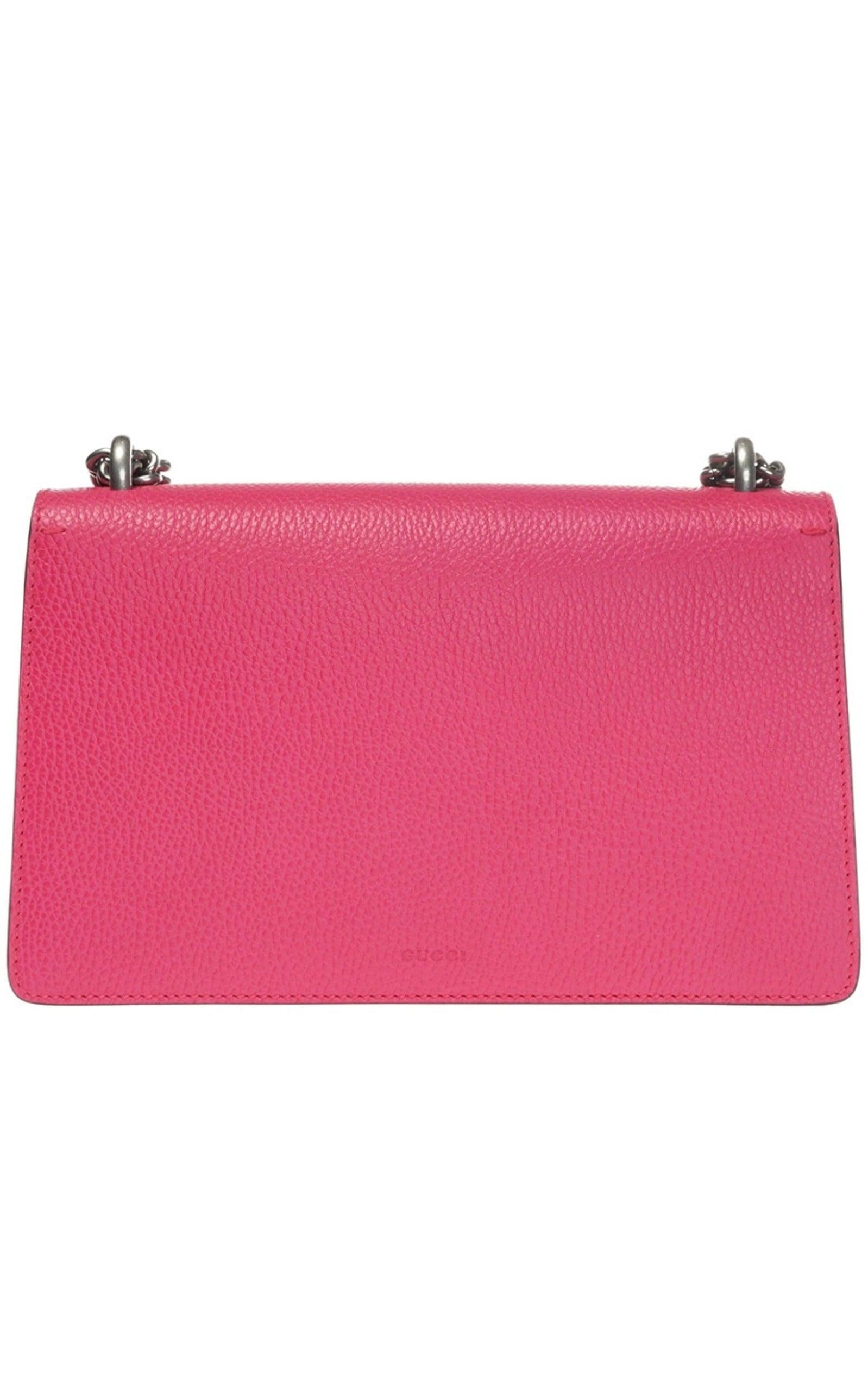 New Gucci Pink Leather Pearl Embellished Dionysus Shoulder Bag Collectible en vente 3