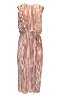 New Gucci Plissé Poly Satin Midi Dress IT 44 / US 8