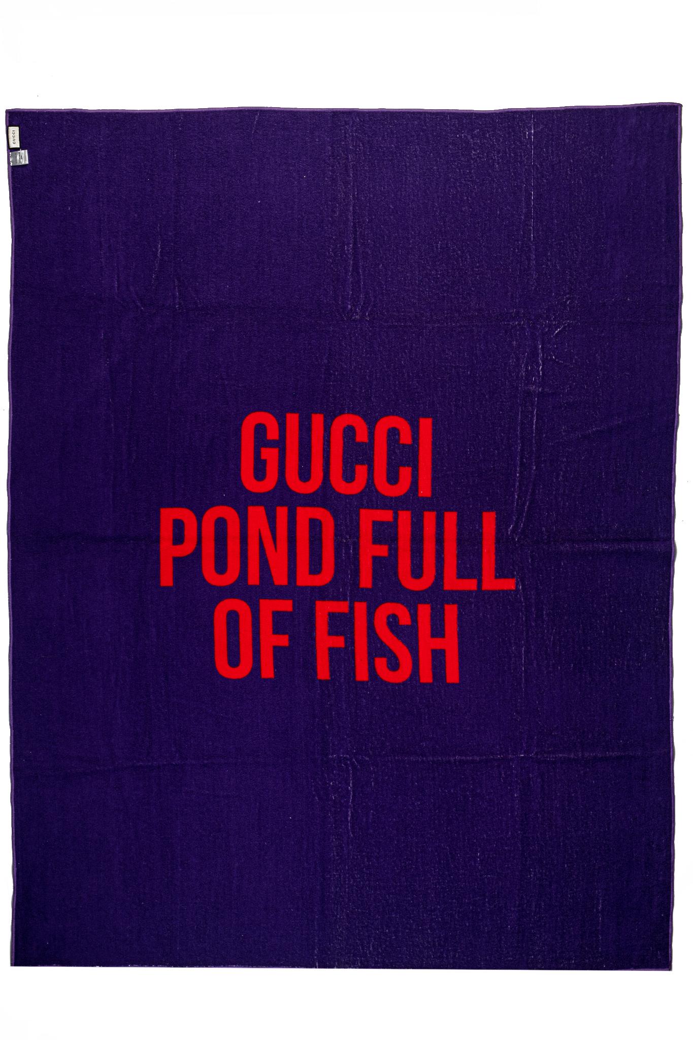 New Gucci Pond Fish Beach Baumwollhandtuch (Braun) im Angebot