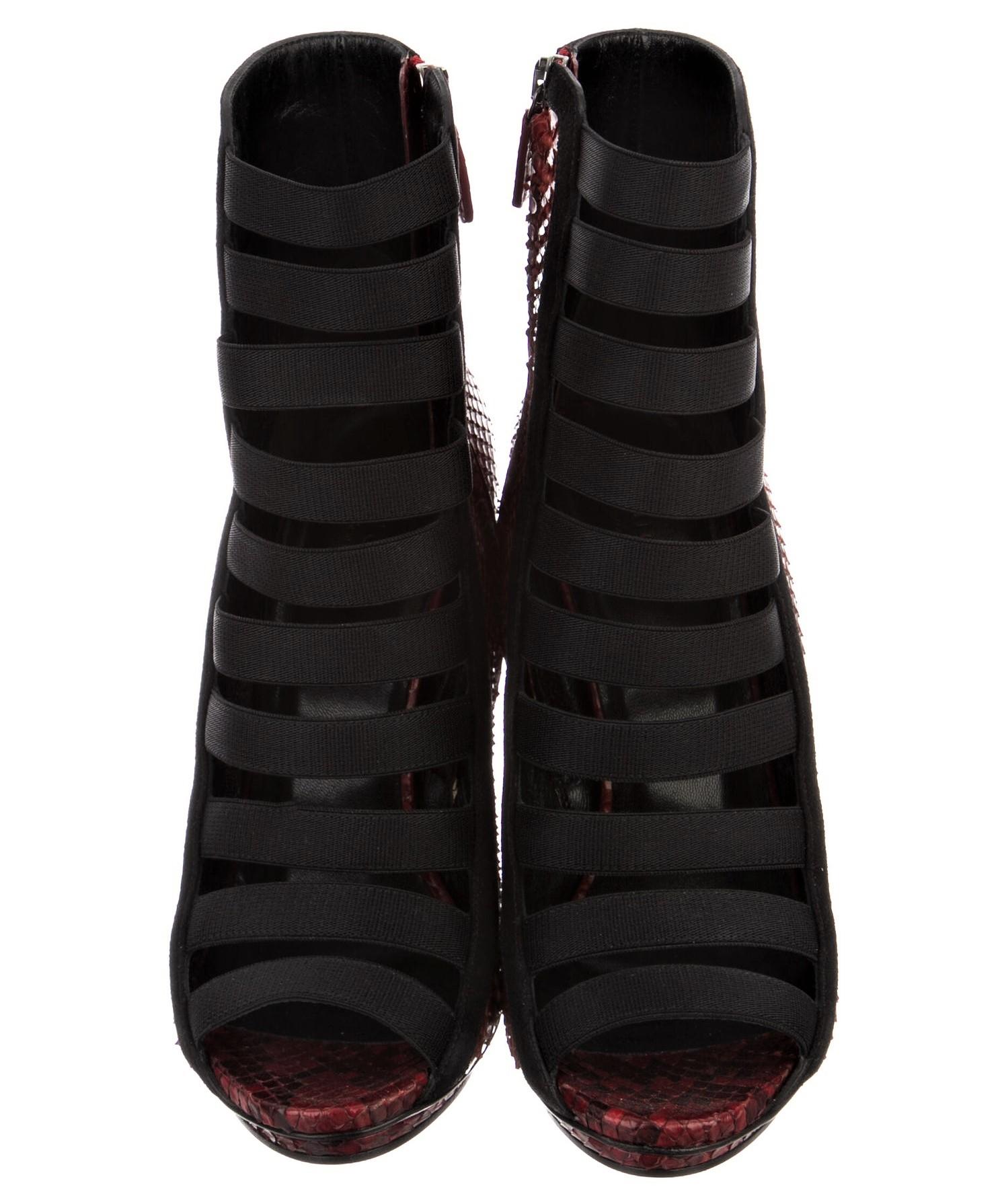 New Gucci Python Snakeskin S/S 2014 Runway Nicki Minaj Heels Booties Boots Sz 38 9