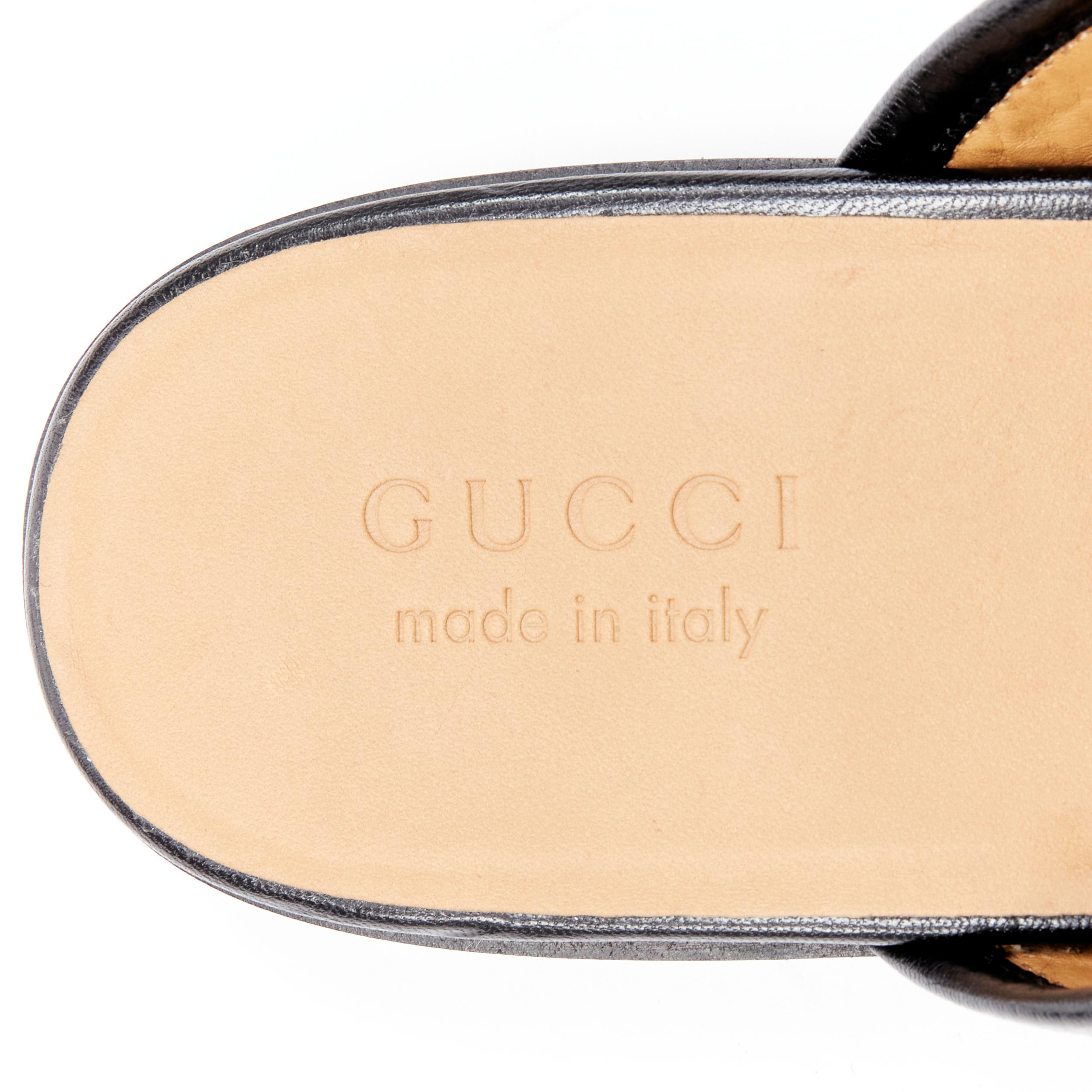 new GUCCI Quentin Nero black leather gold Horsebit slip on loafer UK10 US11 EU44 5