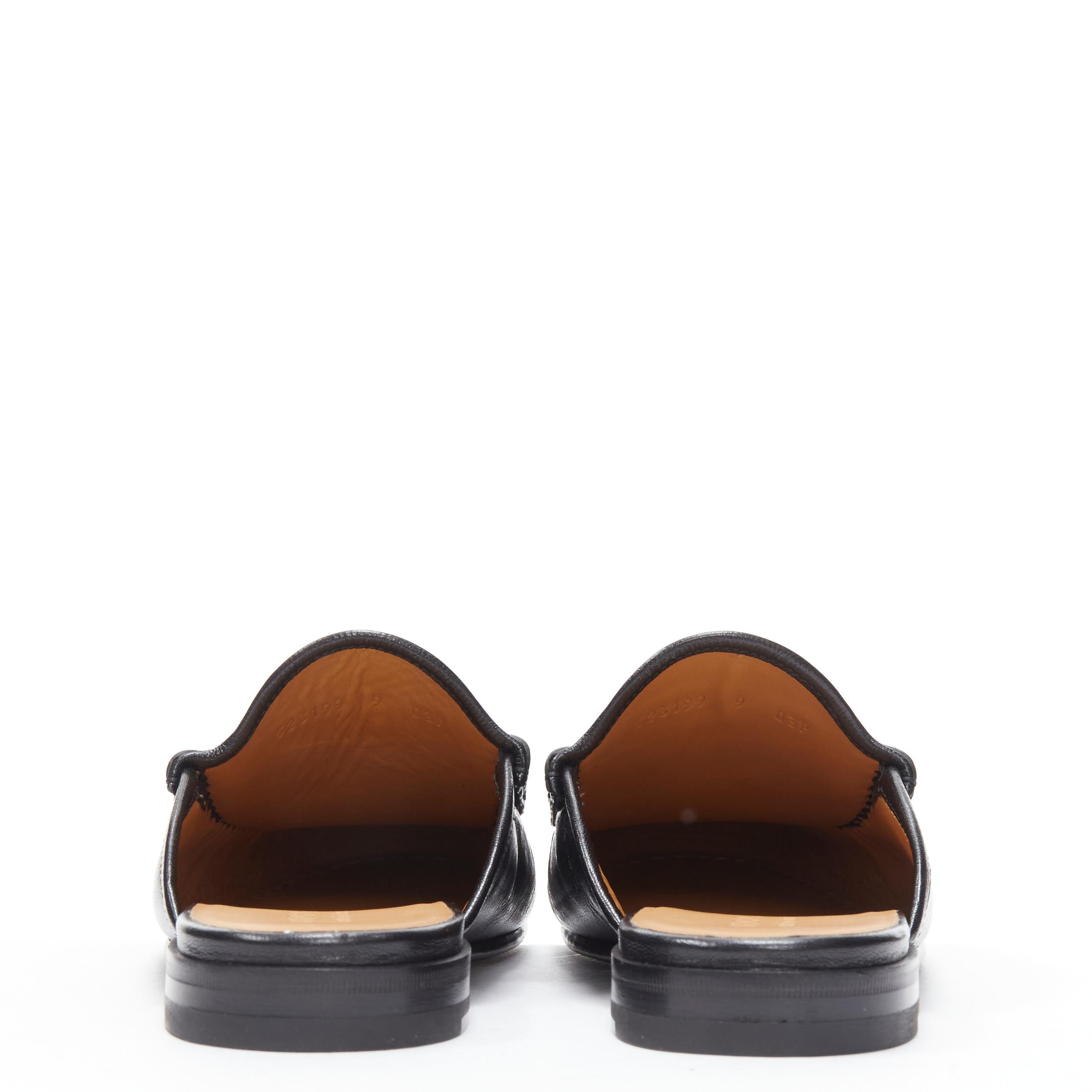Men's new GUCCI Quentin Nero black leather gold Horsebit slip on loafer UK8.5 US9.5 