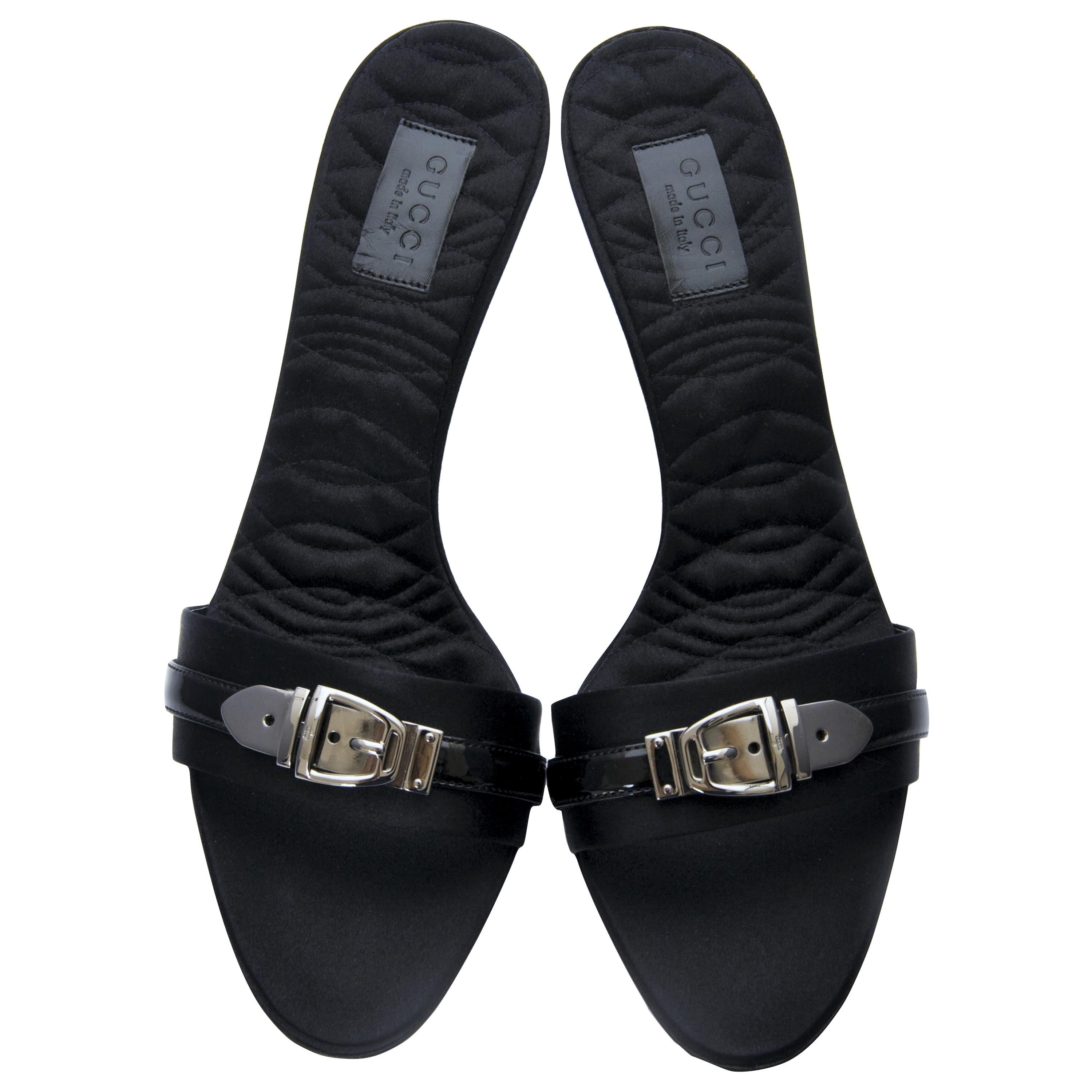 Nuovo Gucci Tacco con fibbia in raso trapuntato Sz 9.5